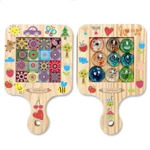 [더조은키즈]강화유리 원목 냄비받침대 DIY 키트(유리구슬)