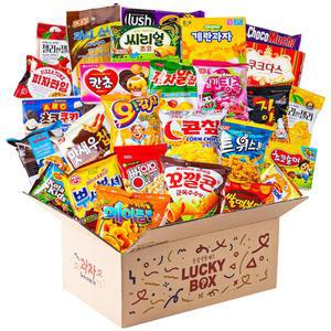 (풍성한선물) 럭키 프리미엄 종합과자 선물박스 2호 / 학교 간식 사무실 단체 과자세트 유치원 생일답례품