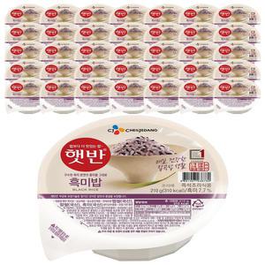 [소비기한 임박] CJ 햇반 흑미밥, 210g, 36개