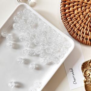 [15g]8mm 크랙 투명 클리어 볼 AGB109 비즈키링 핸드폰스트랩 구슬 재료