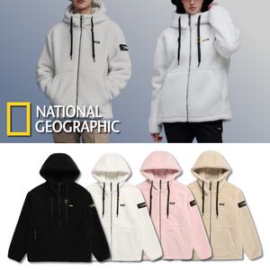 [매장정품] 23년 내셔널지오그래픽 플리스 뽀글이 후드 플리스 페이크퍼 점퍼 남녀공용 데일리 집업 후리스