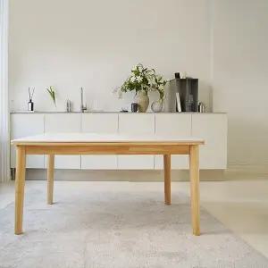 마루이 헤이즐 포세린 통세라믹 패밀리 원목 낮은 1400 식탁(의자별도)