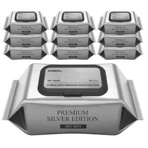 쿤달 실버 에디션 엠보싱 아기물티슈_캡형70매10팩