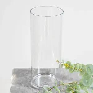 PET 원형 원통 긴 화병 실린더 12x30cm 조화꽃 전용 꽃병 투명 플라스틱 인테리어 장식 소품 오브제