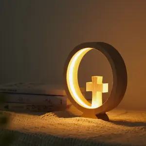 고담빛 LED 원목 십자가 무드등 기독교 교회 선물