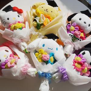 학사모 졸업 산리오 인형 꽃다발 L사이즈 6종 유치원 시나모롤 쿠로미 마이