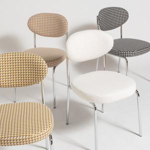 루니아 체어 인테리어 패브릭 식탁의자 카페 실버 크롬 편한 패턴 디자인의