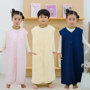 꾸미 하트누비 조끼형 수면조끼 주니어 초등형수면조끼