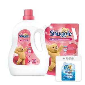스너글 초고농축 섬유유연제 블루밍부케 4L, 1개 + 리필 2.6L, 1개 + 증정 (섬유유연제 블루스파클 플러스 100ml, 1개)