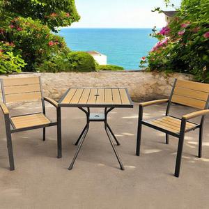 팬션 테라스 카페 야외 테이블 의자 세트 2인 파라솔홀 수지목가구