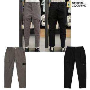 국내매장판 내셔널지오그래픽 기모 팬츠 남성용 테이퍼드핏 내장 밴드 겨울 데일리 일상 야외활동 바지