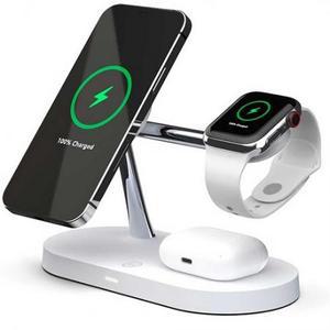 만렙 3in1 + 1 애플워치 아이폰 맥세이프 무선충전기 거치대 화이트 × 1개