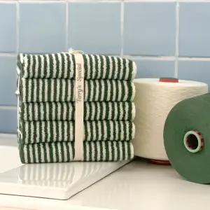 테리파머 200g 런던스트라이프 호텔수건 5장 타올 타월 수건세트 리본선물포장 욕실 30수 무형광 선염 사염