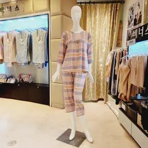 [대구백화점] [비너스]스판 에스닉나염 여성 홈웨어세트(VEP3917S)