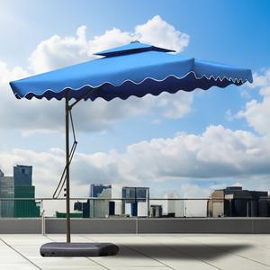 [프리폼]대형 사각 폴딩 파라솔 물통포함 야외 옥상 테라스 카페 그늘막 가림막 접이식 파라솔