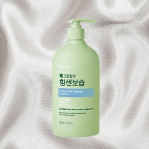 그린핑거키즈워시 힘센보습바디워시 키즈클렌저 오렌지그린티향 500ml 1개