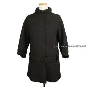 [중고명품] 다크그레이 울 벨티드 반코트 38