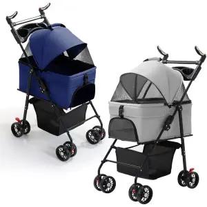 [하프클럽/로아리빙]강아지 유모차 원터치 폴딩 중형 반려견 애견 개모차