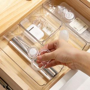 투명수납함 데스크정리함 소품 정사각 직사각 3개입