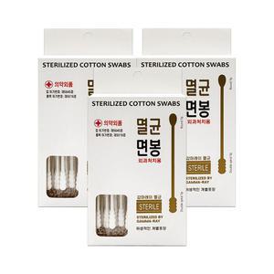 국산면봉 풍성 오가닉 멸균면봉 성인용 개별포장 30개입 x 3개