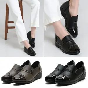 DS-D쥬얼리/국내 큐빅장식 짚업 여성통굽슈즈 슬립온 통굽로퍼