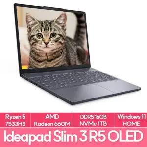 레노버 아이디어패드 Slim3 R5 OLED 램브란트R 램8G+8G추가 NVMe1TB교체 WIN11 가성비 노트북 추천 EU