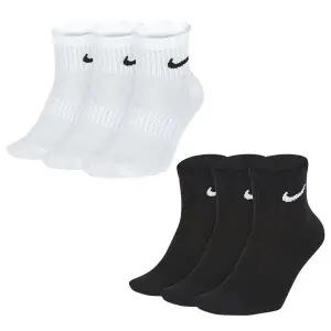 나이키 에브리데이 라이트웨이트 트레이닝 앵클 삭스(3켤레) 중목 화이트 블랙 SX7677-100