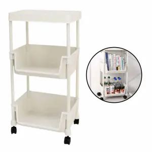 세제 화장품 보관 정리 선반 1p 트롤리 바퀴 이동식 세탁기 수납 3단