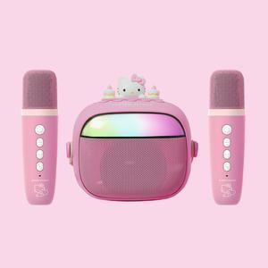 산리오 헬로키티 귀여운 캐릭터 블루투스 스피커 무선 노래방 마이크 세트