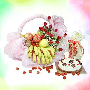 ●○●케익과 과일바구니세트●○●저렴한 가격에 싱싱한 과일과 꽃으로 배송해드립니다.전국3시간
