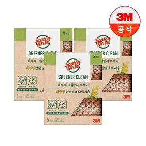 [3M]내츄럴 옥수수 그물망사 수세미 5입 3개