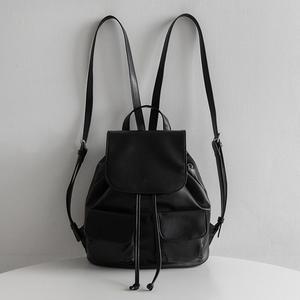 자체제작 모던 레더 셔링 투 앞 포켓 레더 백팩 lm-7095c