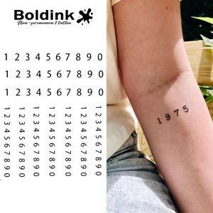 Boldink 숫자 컬렉션 임시 문신 타투 15 일 지속 신기술 매직 방수 반영구 스티커