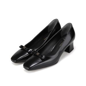 바바라 소가죽 B골드 리본 장식 여성펌프스 5cm_BBI208