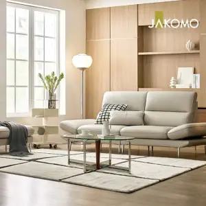 메이트 3인 기능성 슈렁큰 천연면피 소가죽 소파+스툴