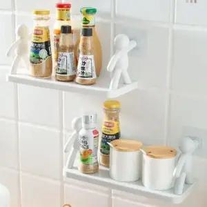 미니 무타공벽선반 플라스틱 부착식 간이 거실 플라스틱선반 미니벽선반 벽걸이미니선반