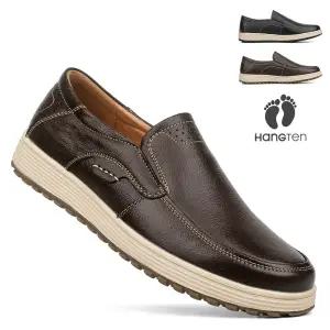 행텐 천연가죽 남자 로퍼 슬립온 단화 소가죽 캐주얼화 슈즈 컴포트화 쿠션 신발 데일리 출퇴근용 구두
