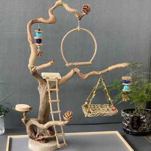 장난감 앵무새 나무 놀이터 나뭇가지 횟대 훈련대