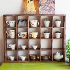 [서운아트] 느릅나무 원목 컵보관대/정리대/칸선반 (대)