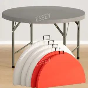 야외 원형 테이블 행사용 야외용 간이 플라스틱 접이식 탁자