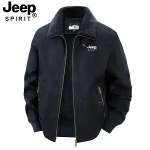 JEEP SPIRIT 남성 겨울 벨벳 재킷 대형 사이즈 작업복 방한 면 재킷