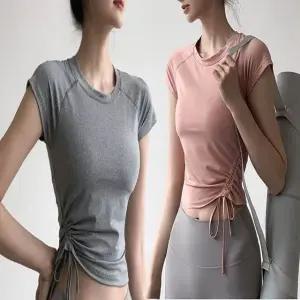 여성 반팔티 요가복 헬스 필라테스 운동복 스포츠웨어 (WFJGD7Q)