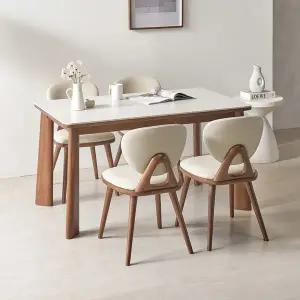 [데코라인]모레나 원목 세라믹 4인 식탁세트(의자4) (수도권 무료배송)