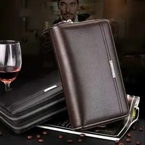 남성 2컬러 클래식한 더블 지퍼 클러치백 수납 장지갑 (WFJL1CR)