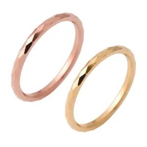 14K GOLD 다이아 컷팅 할로우 심플 링 금 반지 [13호]