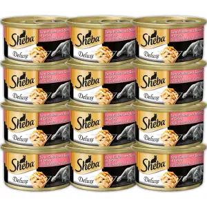 쉬바 고양이 간식 캔 참치 연어와 그레이비 85g x 12개