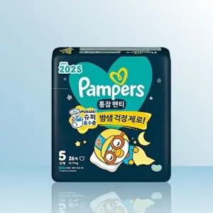 팸퍼스 2025 통잠 팬티 기저귀 5단계 26매 / iuy