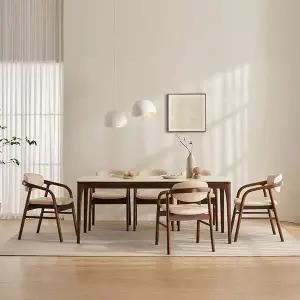 [삼익가구][NEW 기본배송비무료]오벤느 포세린 통세라믹 6인용 원목 1800 식탁세트(의자6)