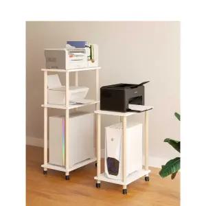 책상하단서랍 사무실 PC 스피커 선반 프린트기 다이 2단 (길이 59x폭 34x높이 72.4)