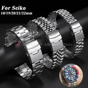 오이스터 팔찌 곡선 엔드 시계 액세서리 18/19/20/21/22mm 용 Jubilee 세이코 SKX007/009 316L 솔리드 스테
